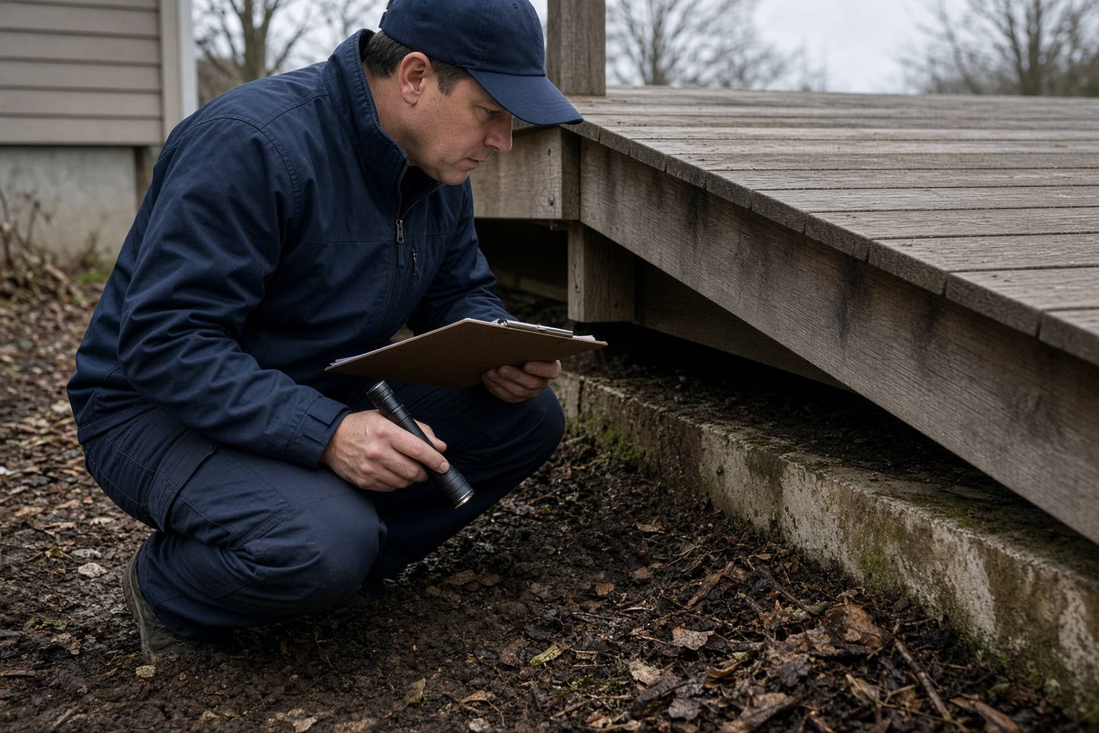 Grade-level inspection along a Calgary foundation
