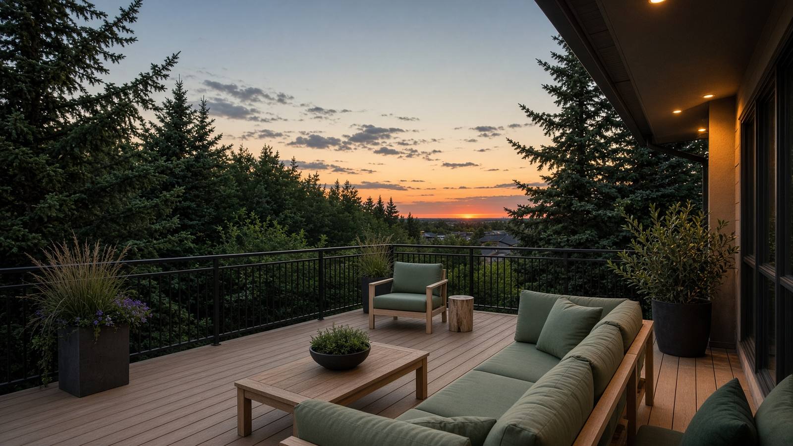 Calgary deck ready for guests, nest gone